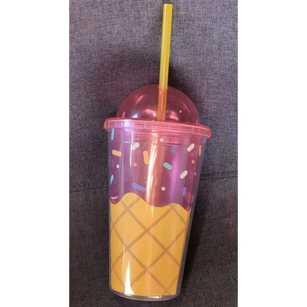 Ice cream cone Novelty drinkware cup with at lid and straw Target